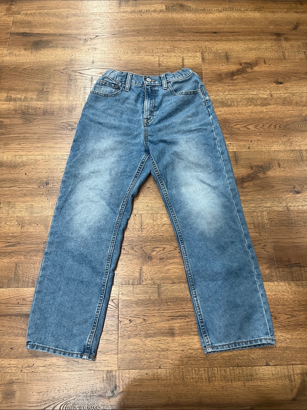 Old Navy girls Blue Jeans - high rise slouchy, straight size 12